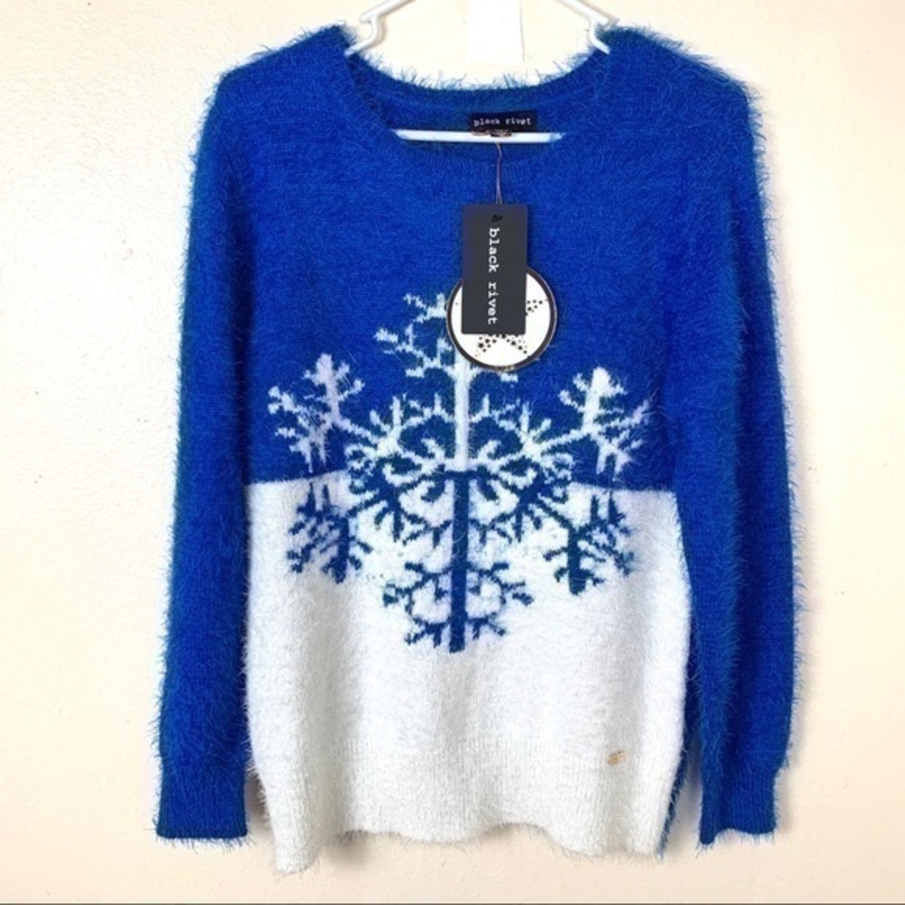 Black Rivet sweater blue white size Small